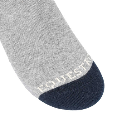 Chaussettes unisexes Equestro College en tissu technique Gris mélangé / marine blazer / blanc antique
