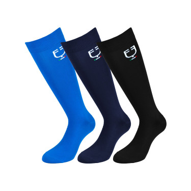 Chaussettes techniques Equestro x FISE par 3 Noir / marine / bleu de savoie Blanc Chaussettes techniques Equestro x FISE par 3 Noir / marine / bleu de savoie Blanc