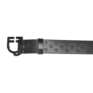 Zwarte Equestro-leren riem met logogesp Zwart