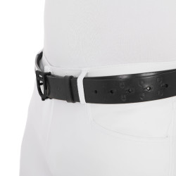 Zwarte Equestro-leren riem met logogesp Zwart