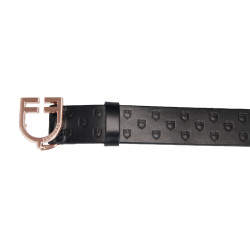 Equestro leren riem zwart met roségouden gesp – paardrijden