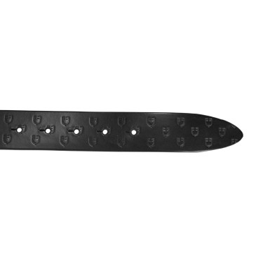 Ceinture d’équitation cuir noir boucle rose gold Equestro