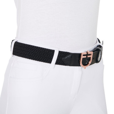 Ceinture d’équitation cuir élastique boucle rose gold