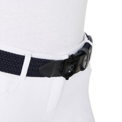 Elastische Equestro-riem met zwarte logogesp