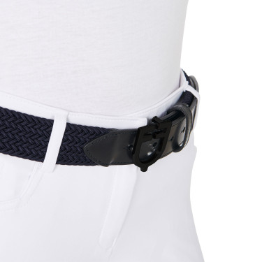 Elastische Equestro-riem met zwarte logogesp