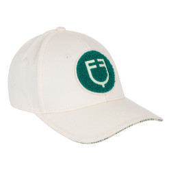 Casquette de baseball Equestro logo sur patch en éponge Blanc antique / vert ultramarine Casquette de baseball Equestro logo sur patch en éponge Blanc antique / vert ultramarine