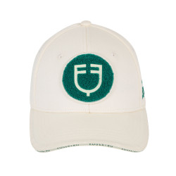Casquette de baseball Equestro logo sur patch en éponge Blanc antique / vert ultramarine Casquette de baseball Equestro logo sur patch en éponge Blanc antique / vert ultramarine