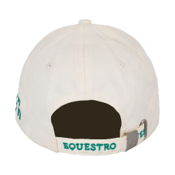 Casquette de baseball Equestro logo sur patch en éponge Blanc antique / vert ultramarine Casquette de baseball Equestro logo sur patch en éponge Blanc antique / vert ultramarine