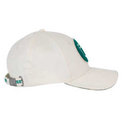 Casquette de baseball Equestro logo sur patch en éponge Blanc antique / vert ultramarine Casquette de baseball Equestro logo sur patch en éponge Blanc antique / vert ultramarine