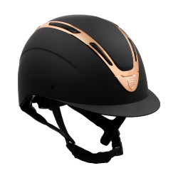Unisex helm Equestro Apocalypse matte schaal EN 1384-2023 Zwart / roségoud Unisex helm Equestro Apocalypse matte schaal EN 1384-2023 Zwart / roségoud