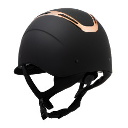 Unisex helm Equestro Apocalypse matte schaal EN 1384-2023 Zwart / roségoud Unisex helm Equestro Apocalypse matte schaal EN 1384-2023 Zwart / roségoud