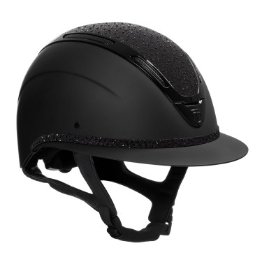 Casque femme Equestro Apocalypse coque mate avec strass EN 1384-2023 Noir / noir Casque femme Equestro Apocalypse coque mate avec strass EN 1384-2023 Noir / noir