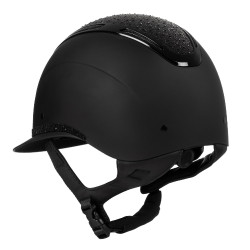 Casque femme Equestro Apocalypse coque mate avec strass EN 1384-2023 Noir / noir Casque femme Equestro Apocalypse coque mate avec strass EN 1384-2023 Noir / noir