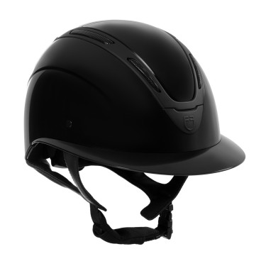 Casque femme Equestro Apocalypse coque brillante homologué EN 1384-2023 Noir / noir