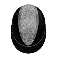 Dameshelm Equestro Apocalypse glanzende schaal met strass EN 1384-2023 Zwart / gunmetal Grijs