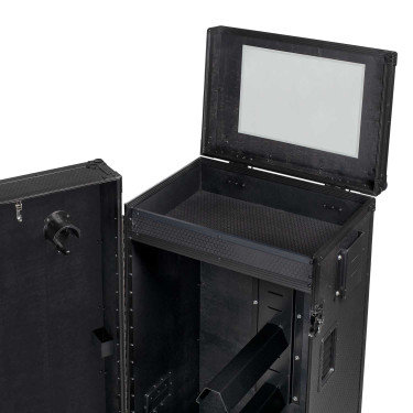 Zadelkast Equestro zwart materiaal 65×62×138 cm Glanzend zwart