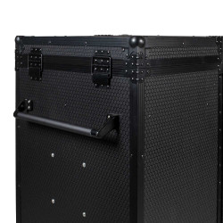 Zadelkast Equestro zwart materiaal 65×62×138 cm Glanzend zwart