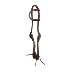 Westernhoofdstel Pool’s one-ear gespen German Buckles Geolied Bruin