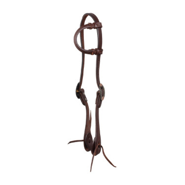 Westernhoofdstel Pool’s one-ear gespen German Buckles Geolied Bruin