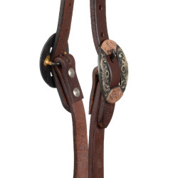 Westernhoofdstel Pool’s one-ear gespen German Buckles Geolied Bruin