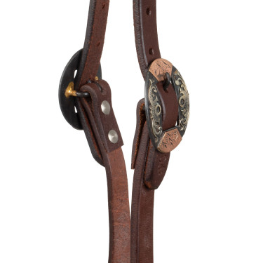 Westernhoofdstel Pool’s one-ear gespen German Buckles Geolied Bruin