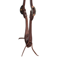 Westernhoofdstel Pool’s one-ear gespen German Buckles Geolied Bruin