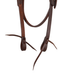 Westernhoofdstel Pool’s Browband Tie Ends Geolied Bruin