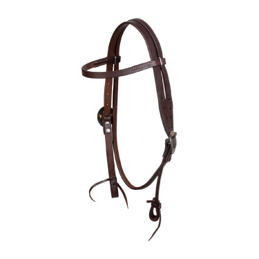 Western hoofdstel Pool’s met decoratieve zilveren gespen Geolied Bruin Western hoofdstel Pool’s met decoratieve zilveren gespen Geolied Bruin