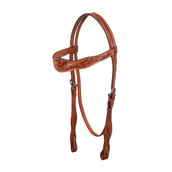 Bridon western McBryan flower tooling Noisette Marron