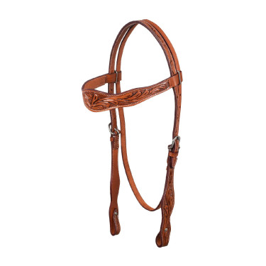 Bridon western McBryan flower tooling Noisette Marron