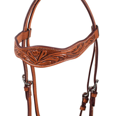 Bridon western McBryan flower tooling Noisette Marron