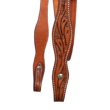 Bridon western McBryan flower tooling Noisette Marron