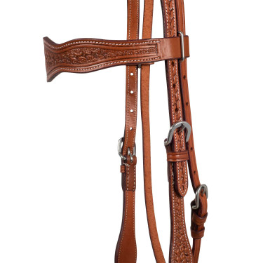 Bridon western McBryan basket tooling Huilé Marron
