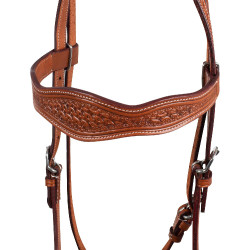 Western hoofdstel McBryan basket tooling Geolied Bruin