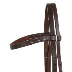 Bridon western Lakota avec boucles silver décoratives Huilé Marron