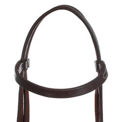 Bridon western Lakota avec boucles silver décoratives Huilé Marron