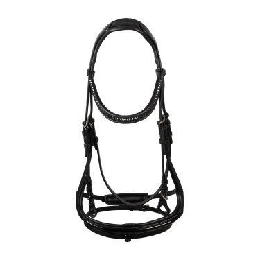 Bridon Supreme Hemelite dressage avec rênes caoutchouc Noir Bridon Supreme Hemelite dressage avec rênes caoutchouc Noir