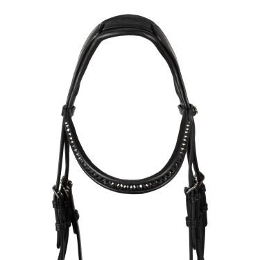 Bridon Supreme Hemelite dressage avec rênes caoutchouc Noir Bridon Supreme Hemelite dressage avec rênes caoutchouc Noir