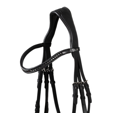 Bridon Supreme Hemelite dressage avec rênes caoutchouc Noir Bridon Supreme Hemelite dressage avec rênes caoutchouc Noir