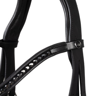 Bridon Supreme Hemelite dressage avec rênes caoutchouc Noir Bridon Supreme Hemelite dressage avec rênes caoutchouc Noir