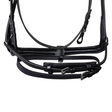 Bridon Supreme Hemelite dressage avec rênes caoutchouc Noir Bridon Supreme Hemelite dressage avec rênes caoutchouc Noir