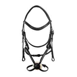 Bridon mexicain Supreme avec muserolle anatomique Noir