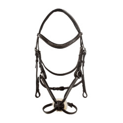 Bridon mexicain Supreme avec muserolle anatomique Marron foncé
