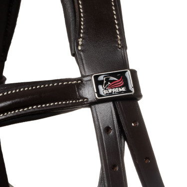 Bridon mexicain Supreme avec muserolle anatomique Marron foncé