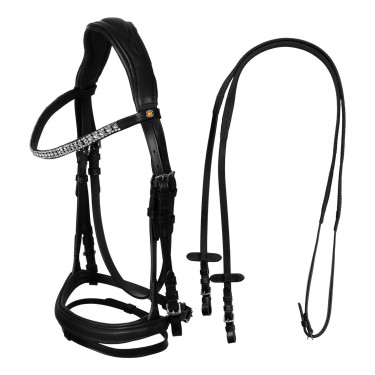 Bridon d’équitation Equestro Softy Cover avec rênes