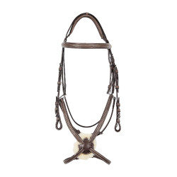 Bridon Equestro muserolle mexicaine et mouton synthétique Marron foncé Bridon Equestro muserolle mexicaine et mouton synthétique Marron foncé