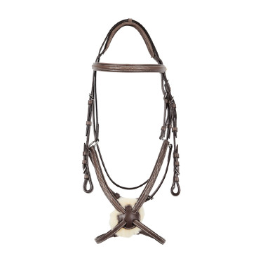 Bridon Equestro muserolle mexicaine et mouton synthétique Marron foncé Bridon Equestro muserolle mexicaine et mouton synthétique Marron foncé