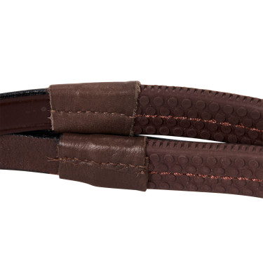 Equestro hoofdstel met Mexicaanse neusriem en synthetisch lamsvel Donkerbruin Equestro hoofdstel met Mexicaanse neusriem en synthetisch lamsvel Donkerbruin
