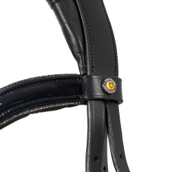 Equestro gebogen hoofdstel met voorgevormde voorkant Zwart Equestro gebogen hoofdstel met voorgevormde voorkant Zwart