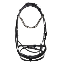 Equestro hoofdstel met anatomische neusriem Zwart Equestro hoofdstel met anatomische neusriem Zwart